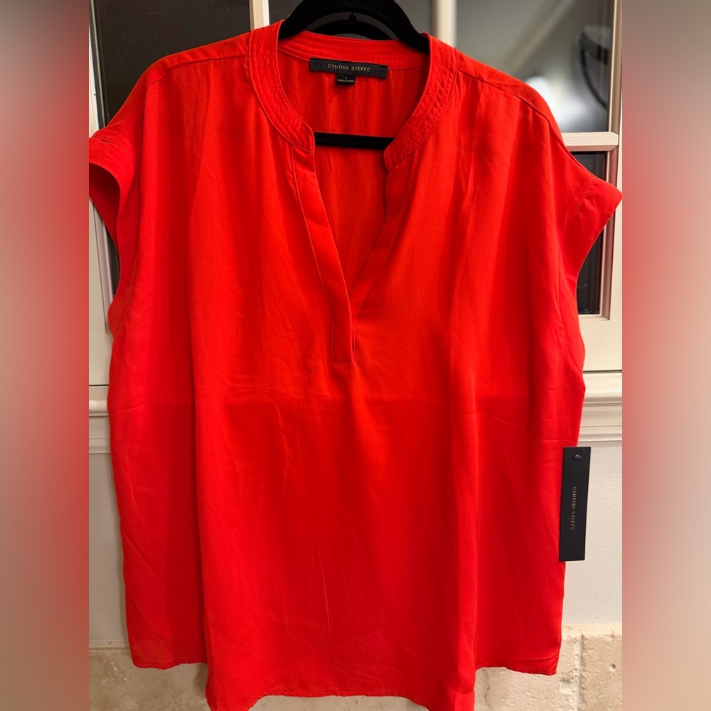 Cynthia Steffe Bright Red Blouse